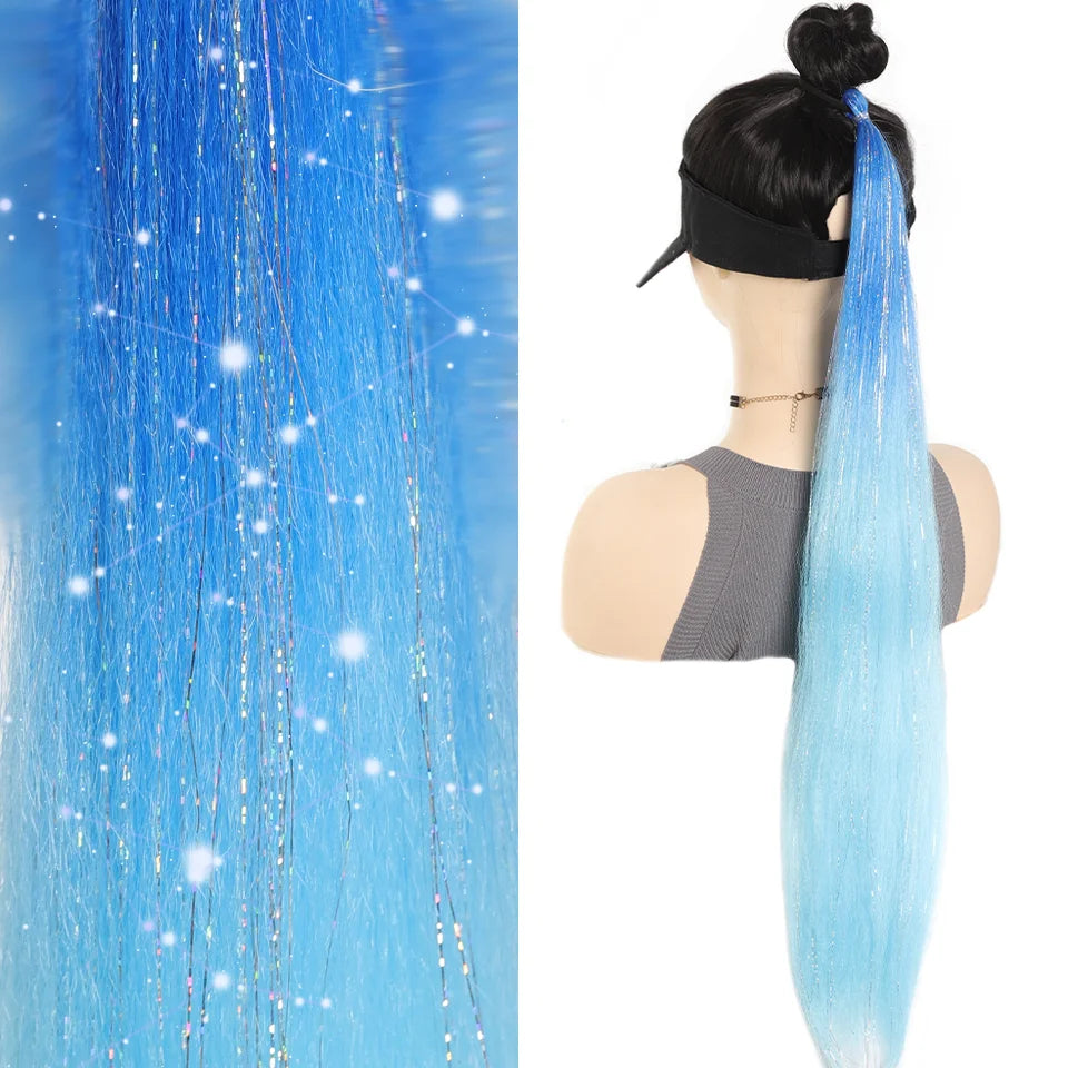 26 Inch Gradient Straight Braided Ponytail Extension