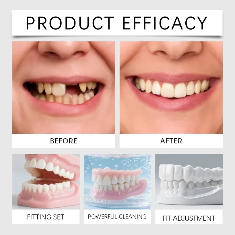 Temporary Silicone Dentures for Missing or Broken Teeth Comfort Fit - 5