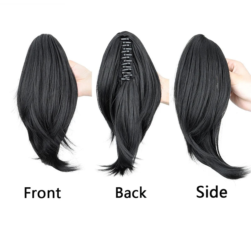 Short Synthetic Claw Clip Ponytail Extension for Natural Voluminous Hair - 4