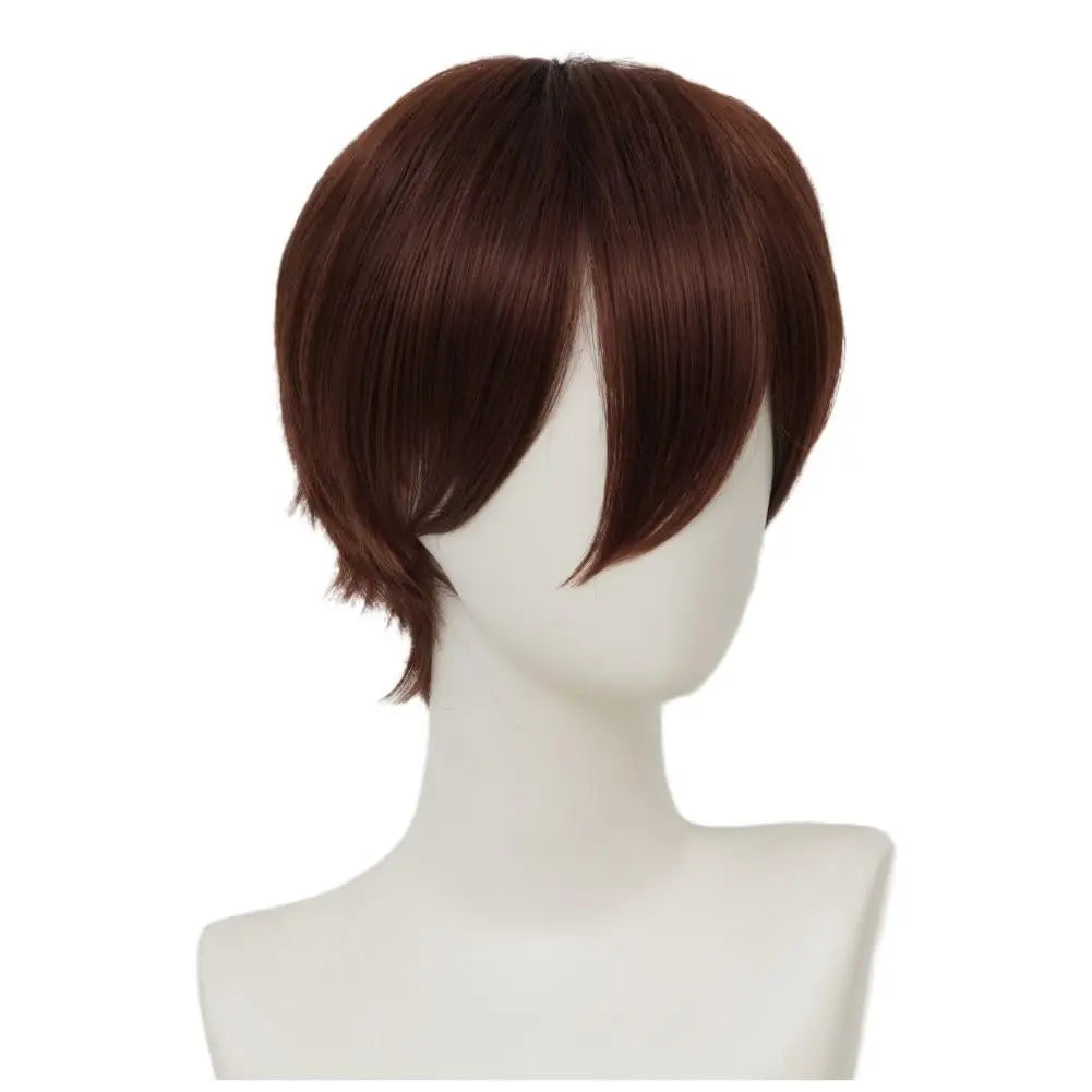 Short Brown Fluffy Anime Cosplay Wig - 4