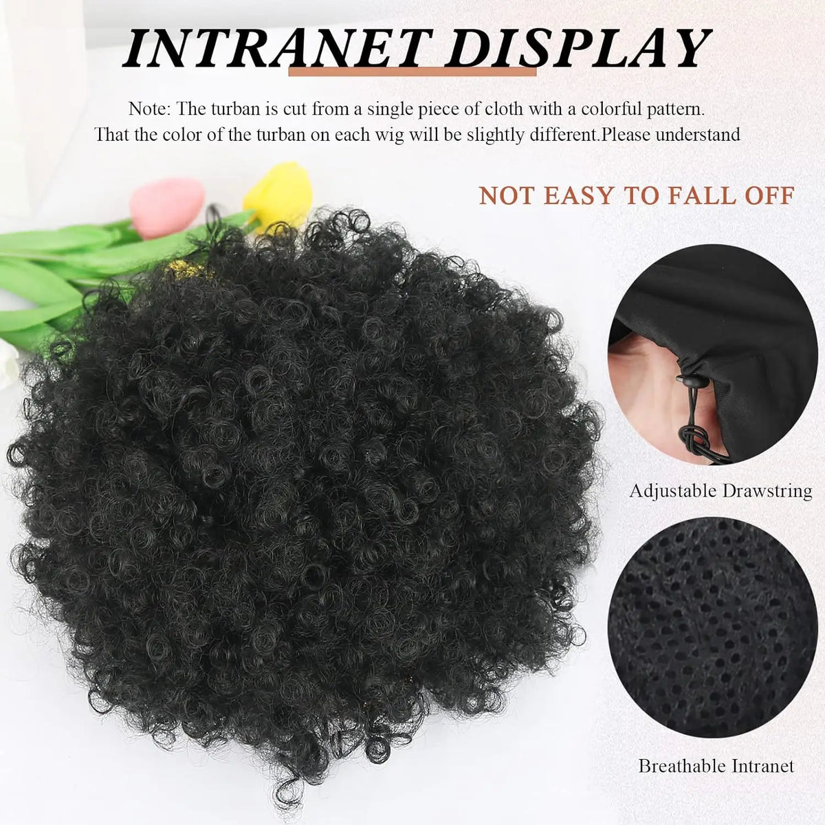 Short Kinky Curly Afro Headband Wig for Women