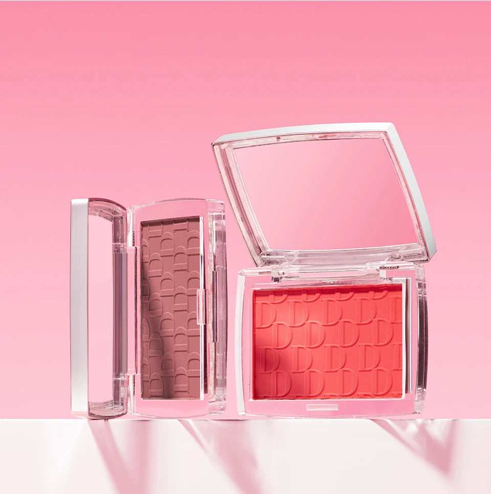 Embossed Matte Face Blush Palette with Professional Application Brush - 19