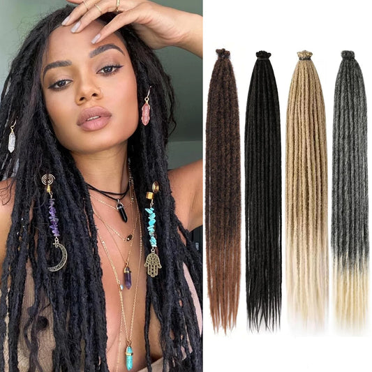24-Inch Synthetic Dreadlock Extensions for Bohemian Styles