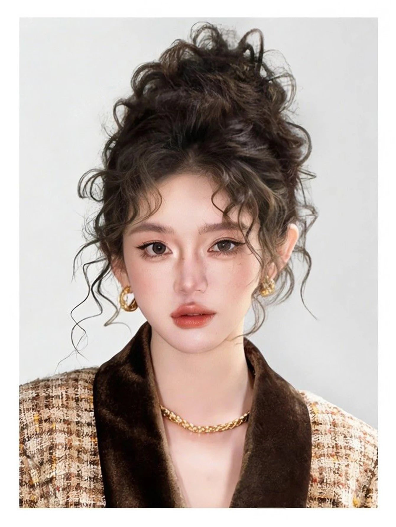 Wavy Curly Synthetic Hair Bun Extension for Daily and Party Styling - 9