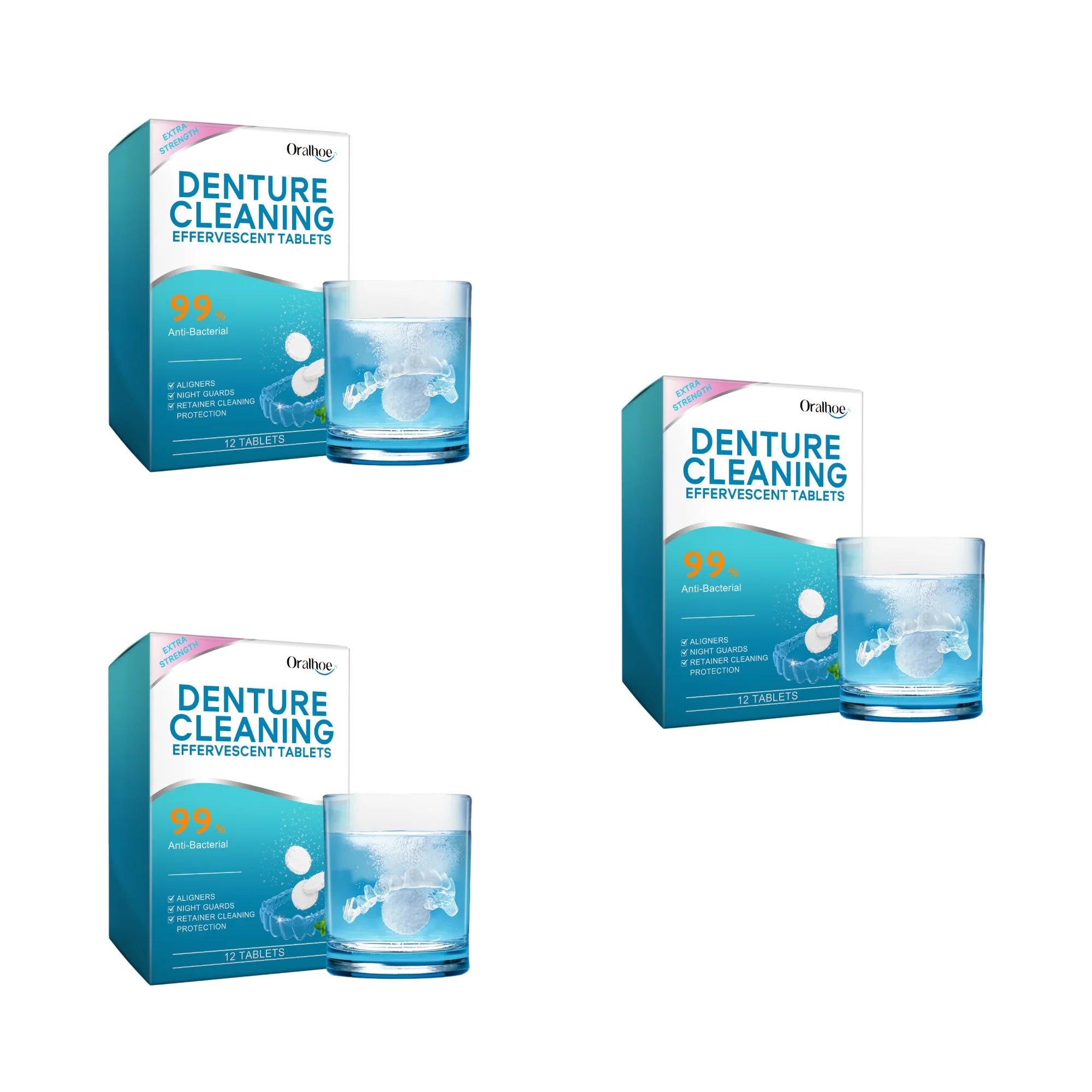 Effervescent Denture Cleaning Tablets for Stain Removal and Fresh Breath - 13