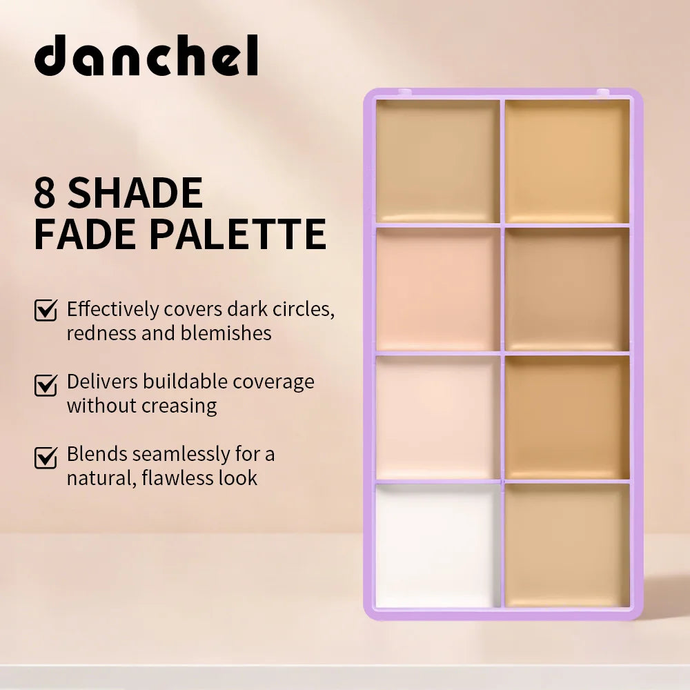 8-Shade Cream Concealer Palette for Full Coverage Face Contouring