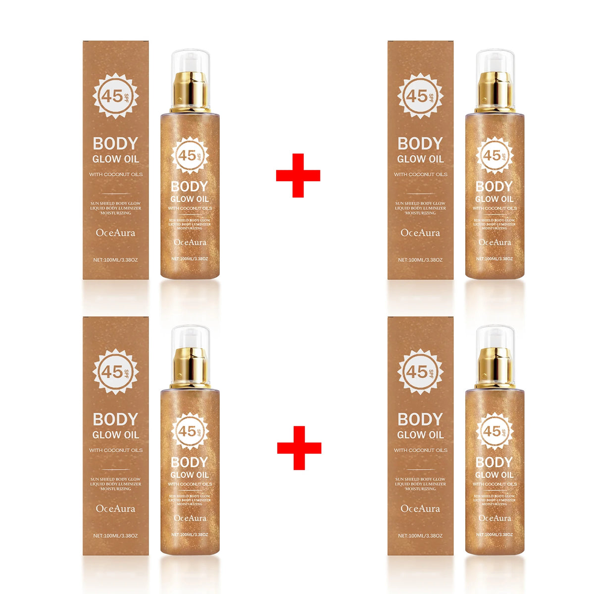 SPF 45 Shimmering Body Glow Oil for Sun Protection and Moisturized Skin