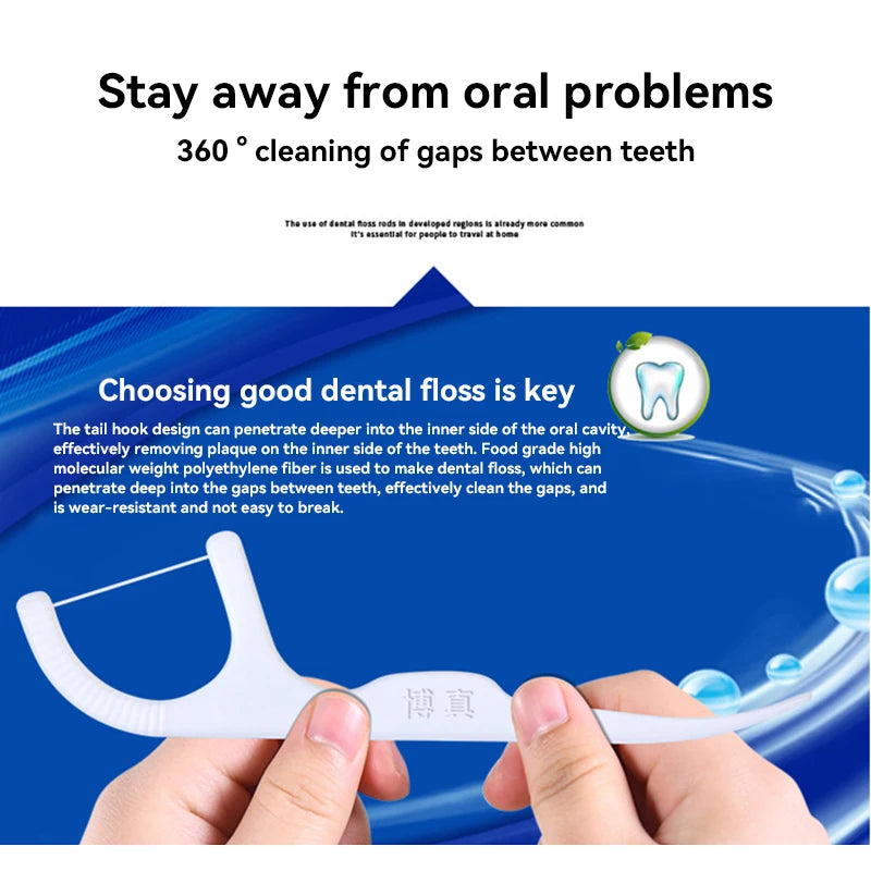 Portable Dental Floss Picks with Storage Case for Daily Oral Hygiene - 12