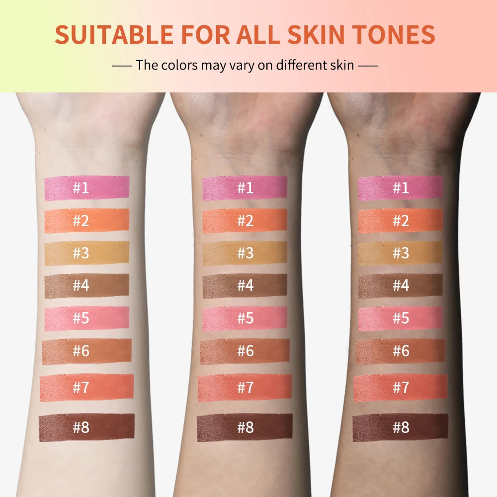 8-Color Cream Blush and Contouring Makeup Palette for Flawless Skin - 6