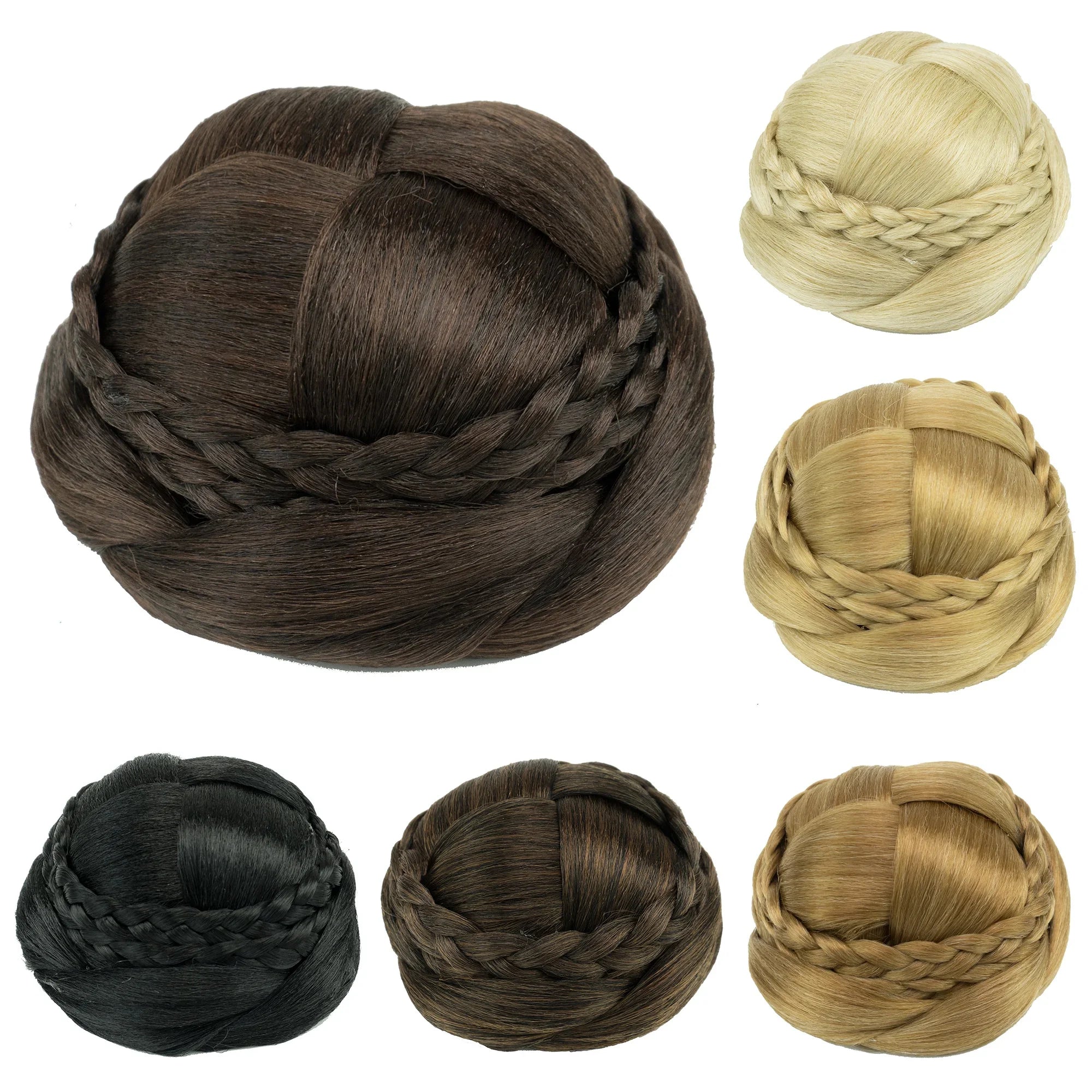 Handmade Braided Chignon Hair Bun Extension for Elegant Updos - 1