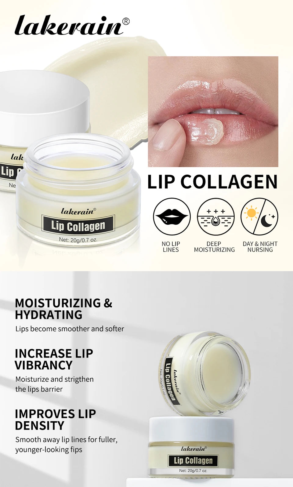 Collagen Infused Moisturizing Lip Repair Mask for Dry and Cracked Lips