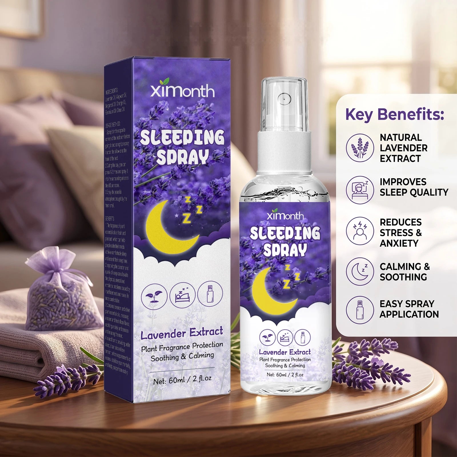 Lavender Calming Sleep Spray for Natural Anxiety Relief and Deep Rest - 2