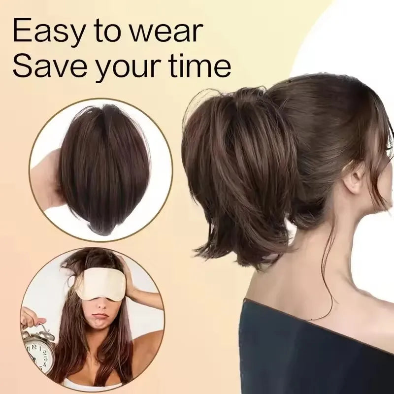 Synthetic Claw Clip Ponytail Extension for Effortless Messy Hair Buns - 5