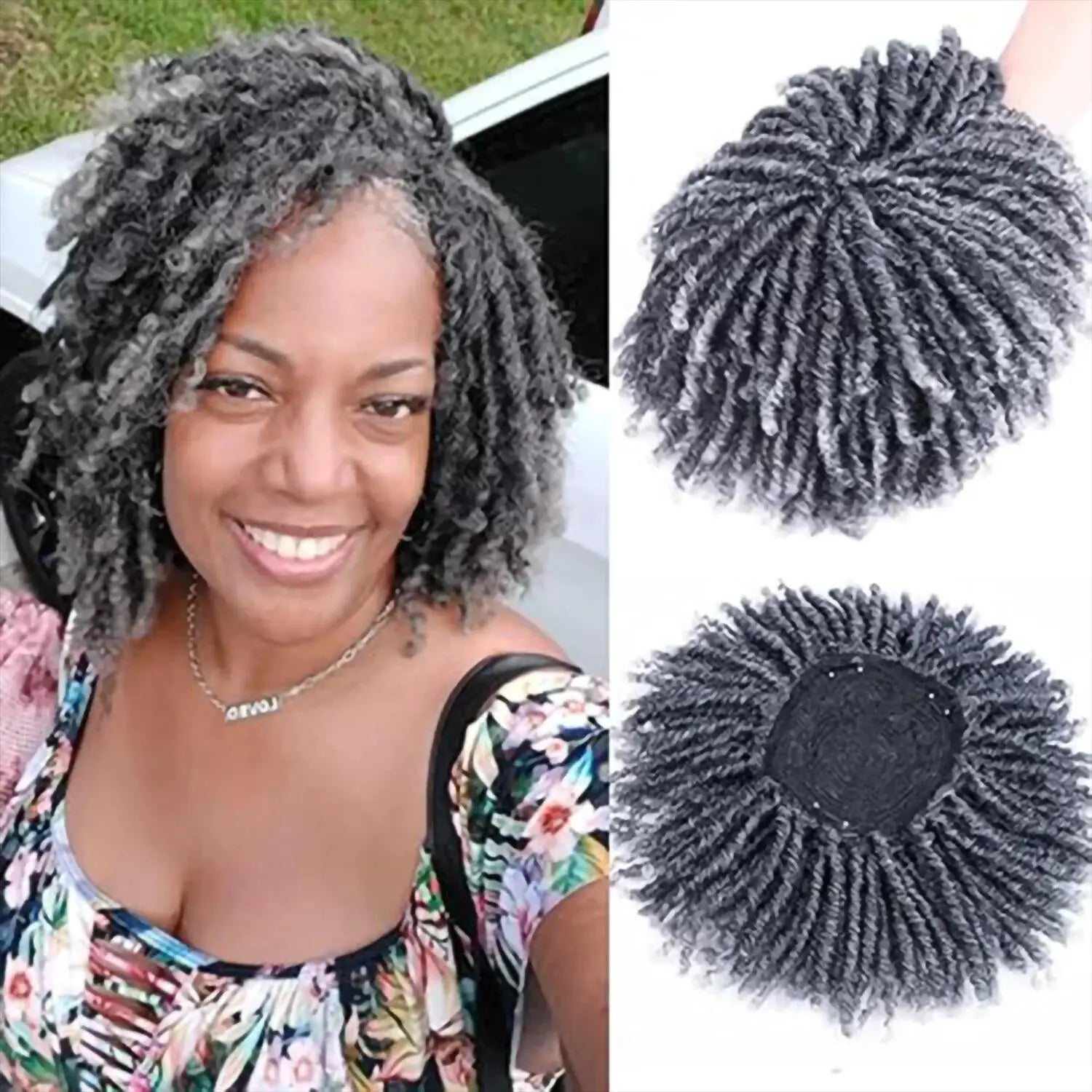 Men's Short Curly Braided Dreadlock Wig - 18