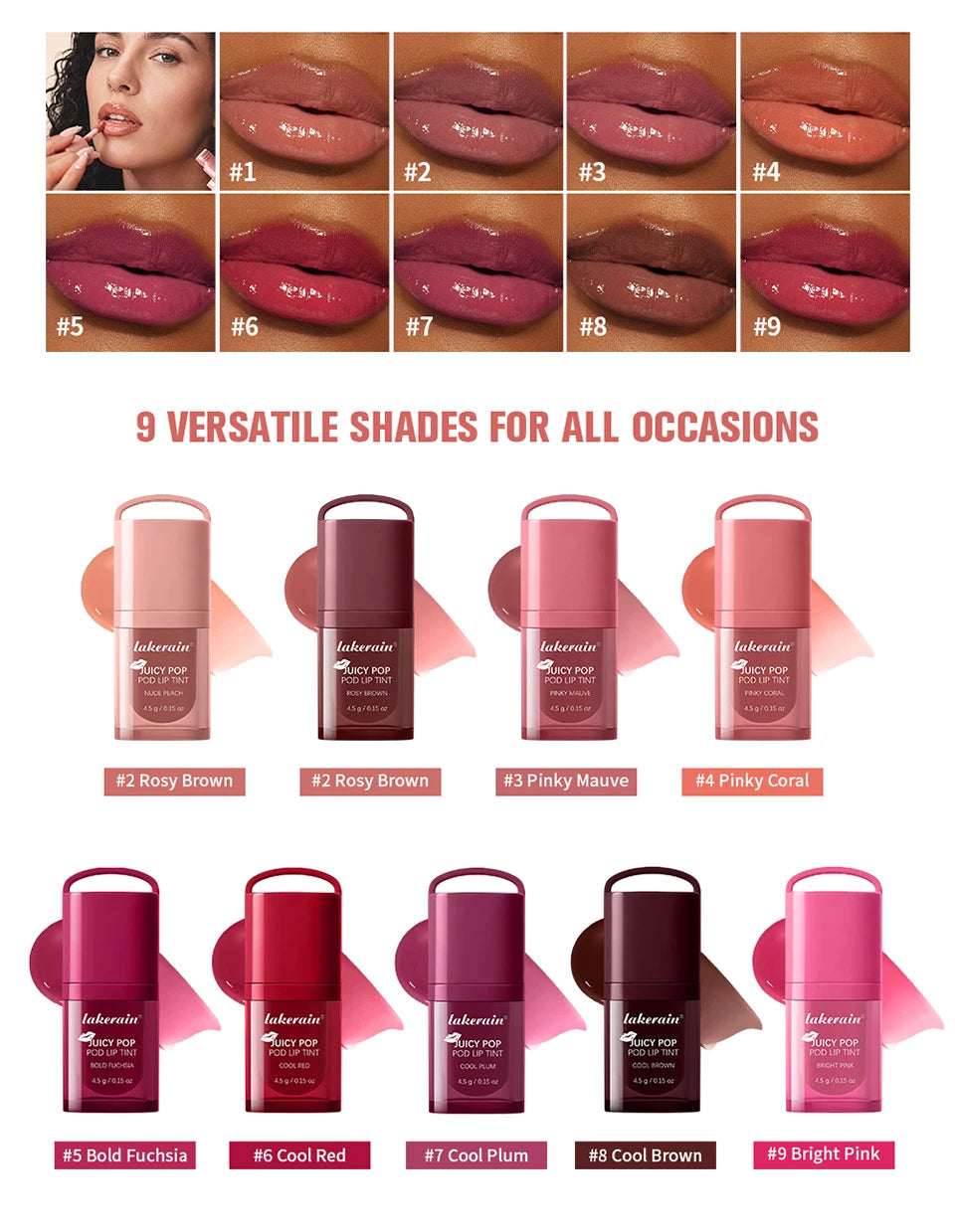 Juicy Pop Pod Lip Tint for Long-Lasting Hydration and High-Shine Finish