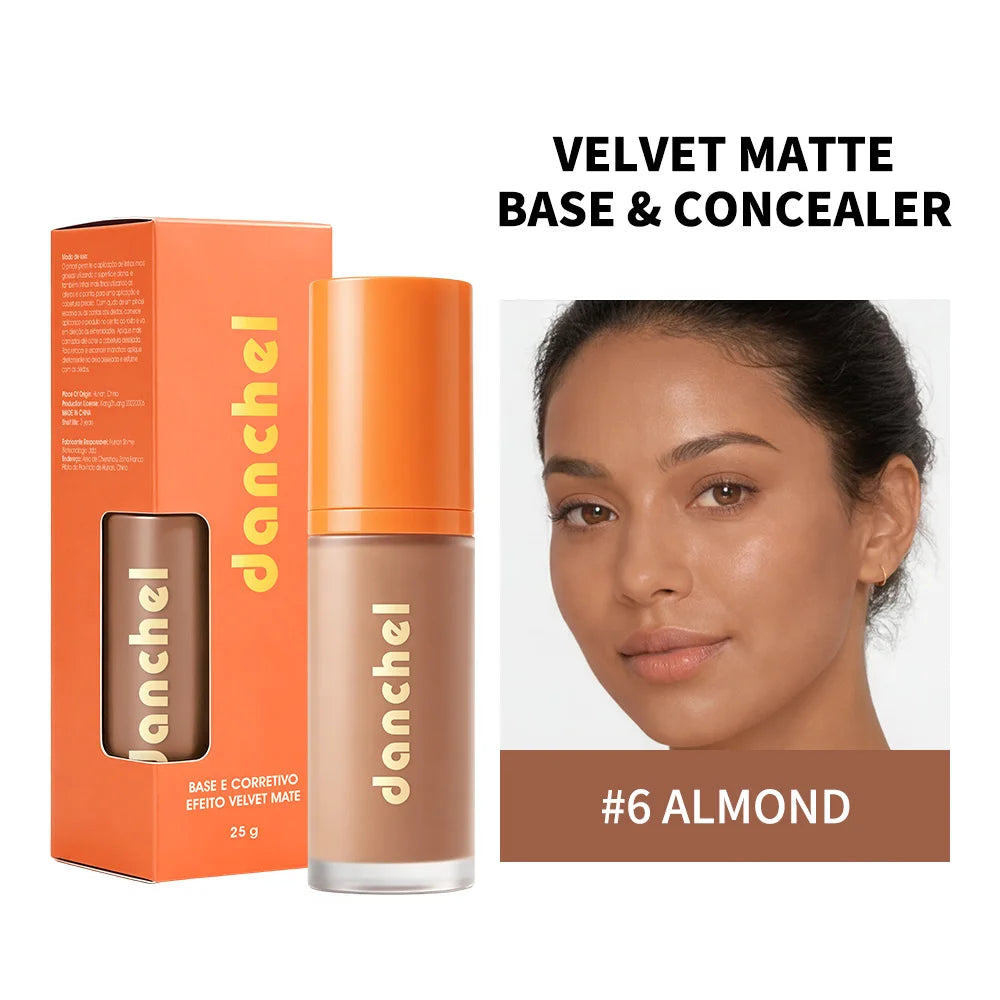 2-in-1 Liquid Foundation and Concealer for Flawless Velvet Matte Finish - 25