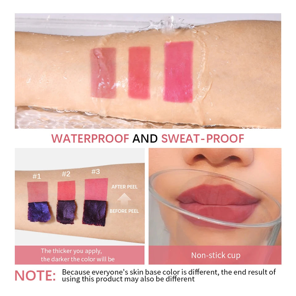 Long-Lasting Waterproof Peel Off Lip Stain Set - 13