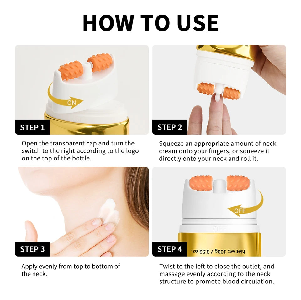 Firming and Lifting Neck Cream with Built-in Roller for Smooth Skin - 15