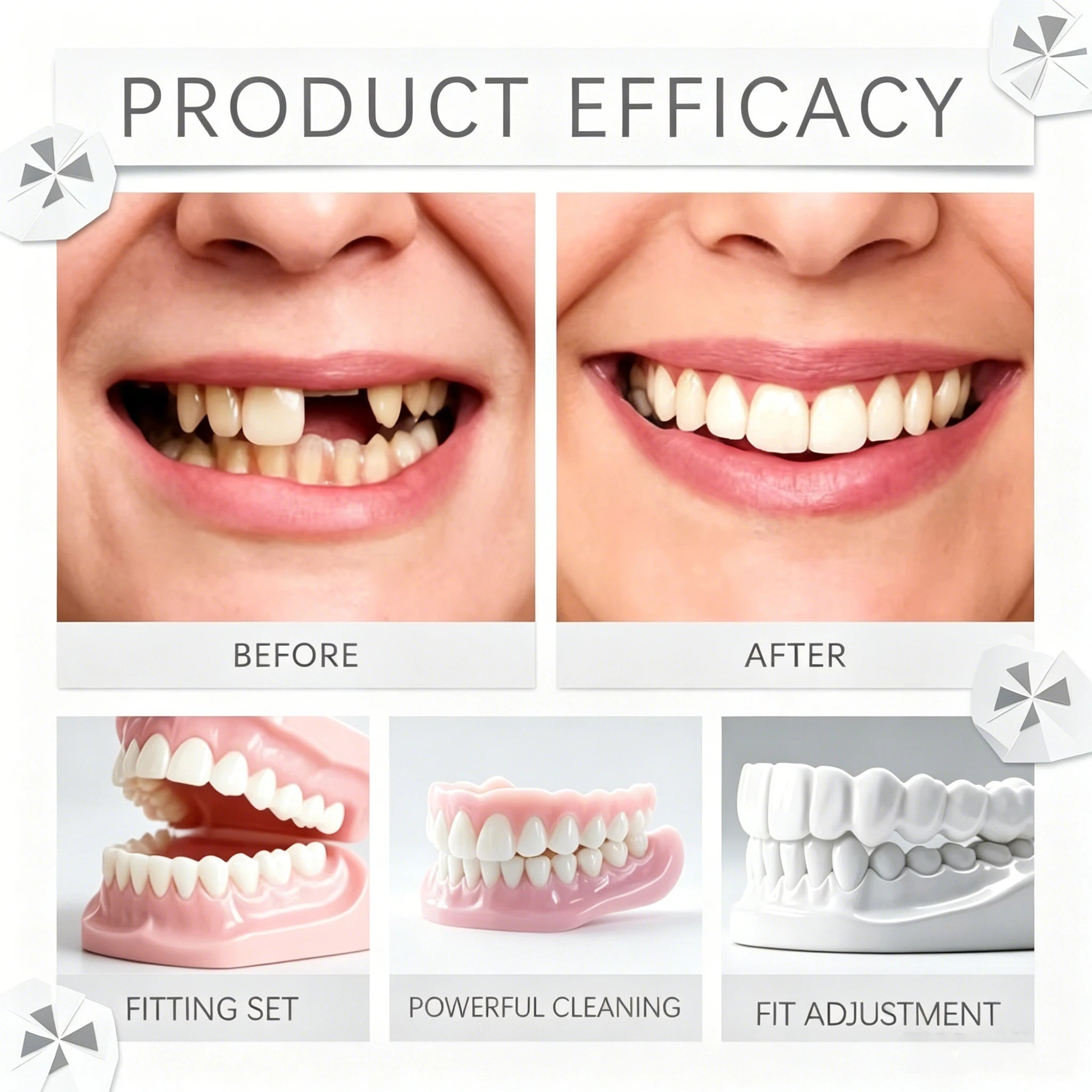 Instant Snap-On Smile Veneers for Natural Looking Upper and Lower Teeth - 3