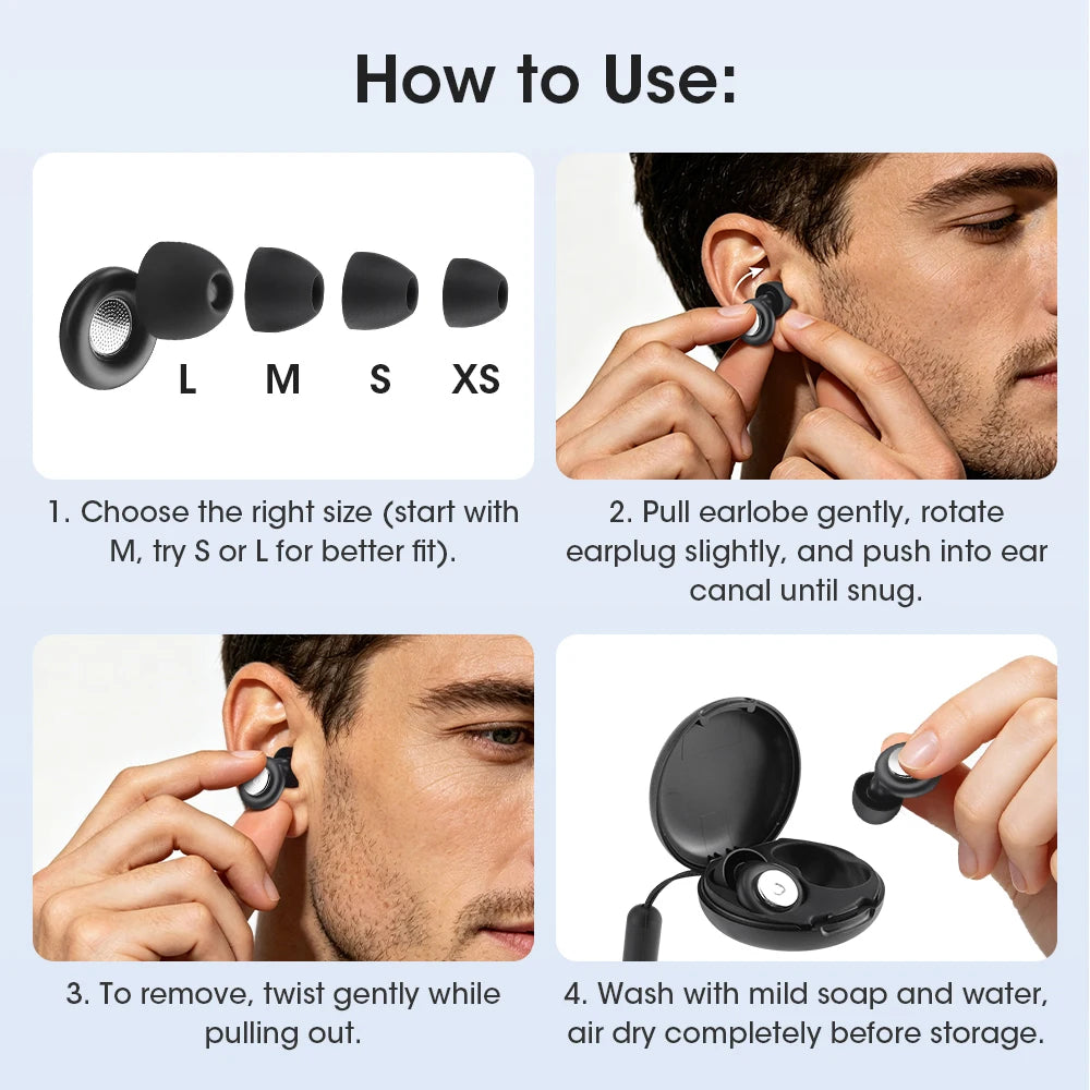 Reusable Noise-Canceling Sleep Earplugs for Travel and Quiet Focus - 15