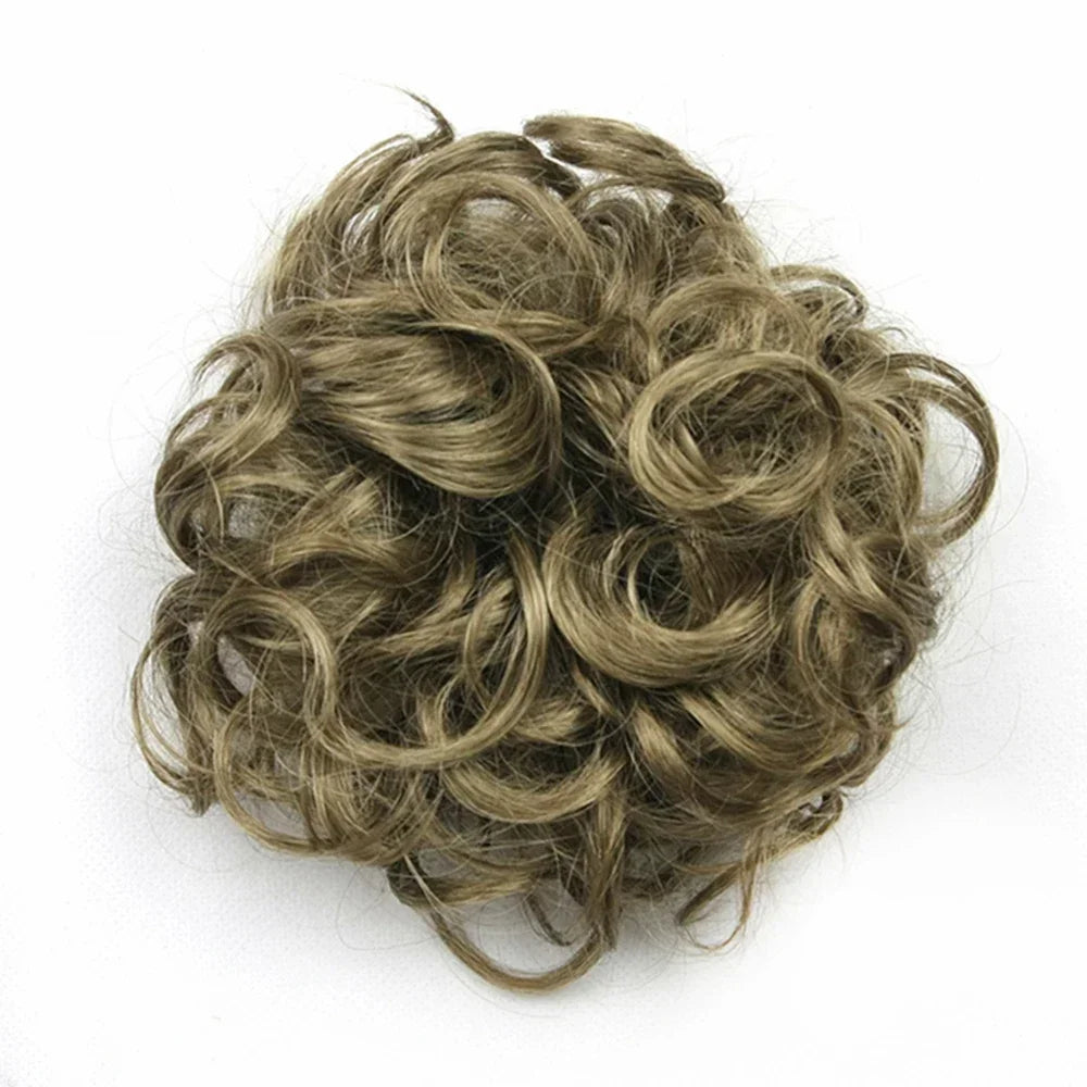Curly Messy Hair Bun Scrunchie for Quick Elegant Updo Hairstyles