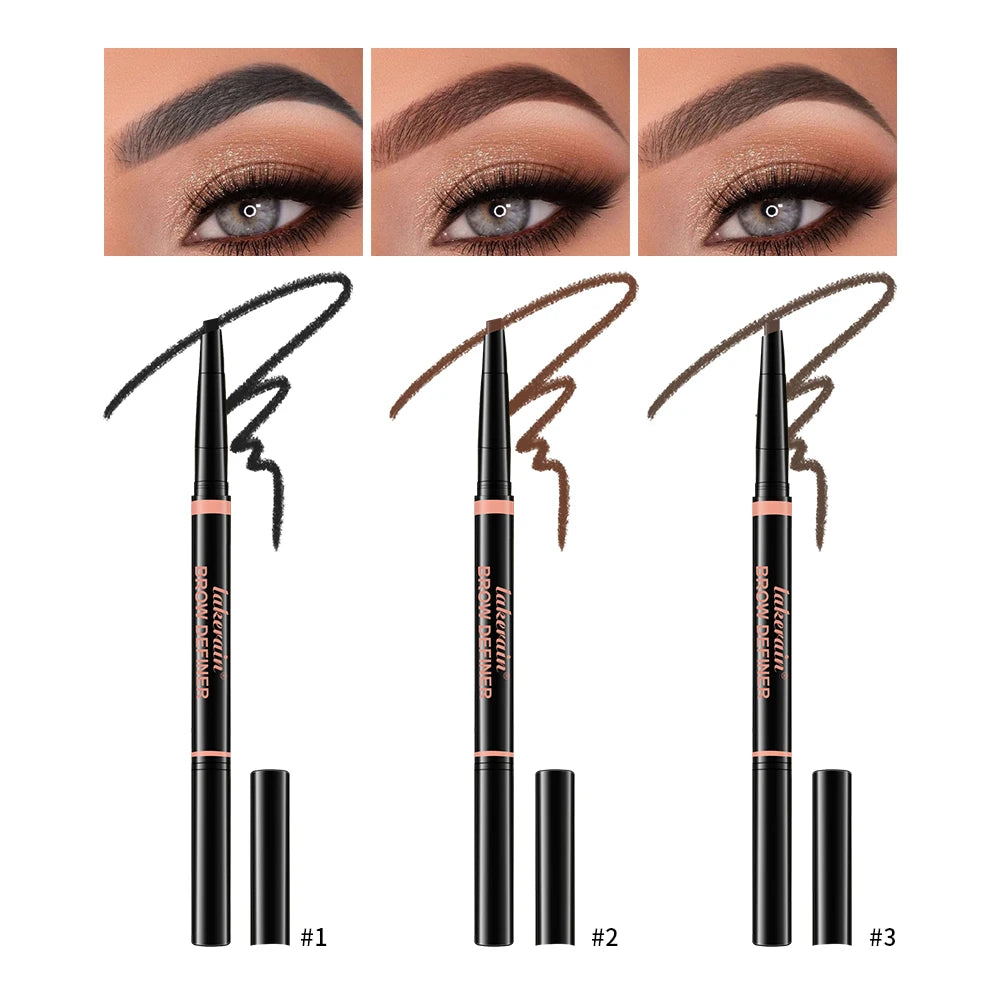 Waterproof Triangular Tip Eyebrow Pencil with Built-in Grooming Brush - 21