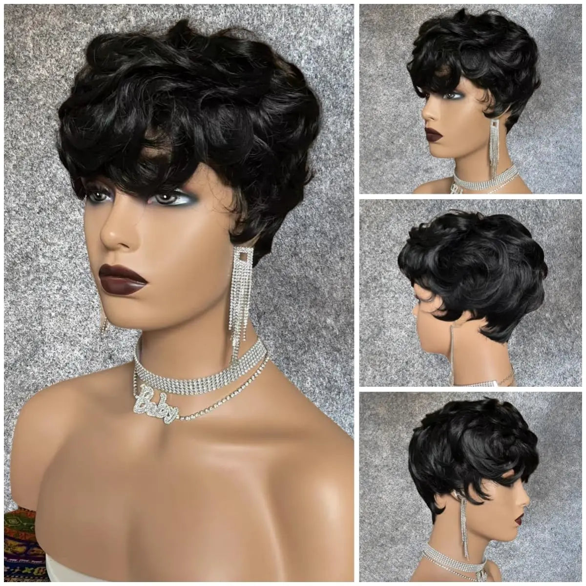 Short Curly Pixie Cut Wig for Daily Wear - 2