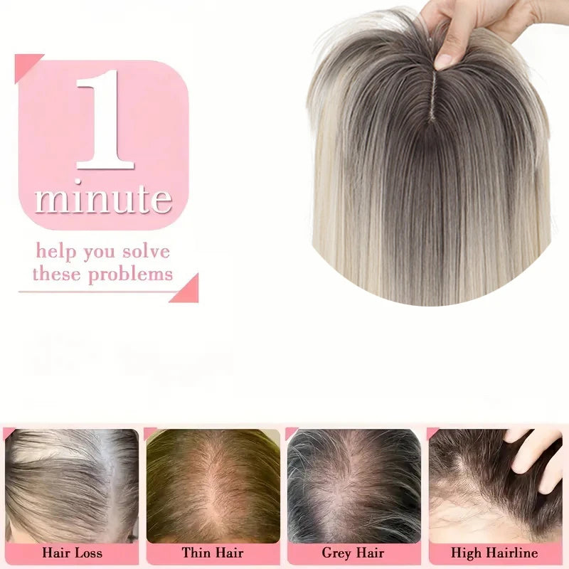 20-Inch Straight Hair Topper with Bangs for Thinning Hair