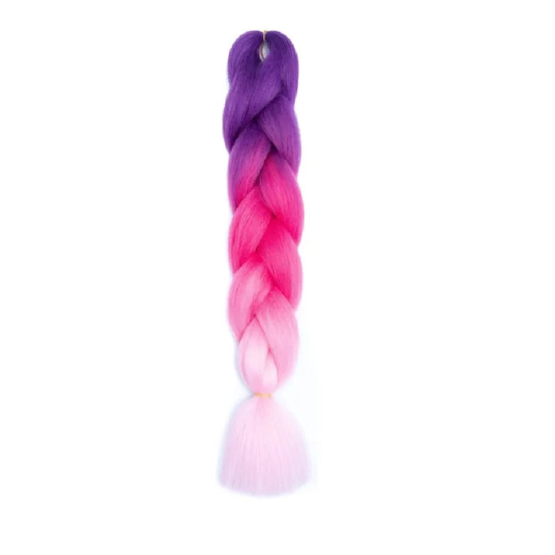 24-Inch Long Colorful Ombre Braiding Hair Extensions - 45