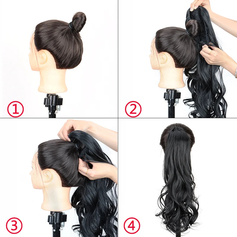 22-Inch Wavy Curly Drawstring Ponytail Extension - 5