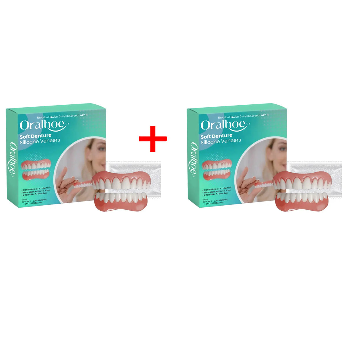 Flexible Silicone Cosmetic Denture Set for a Natural Radiant Smile