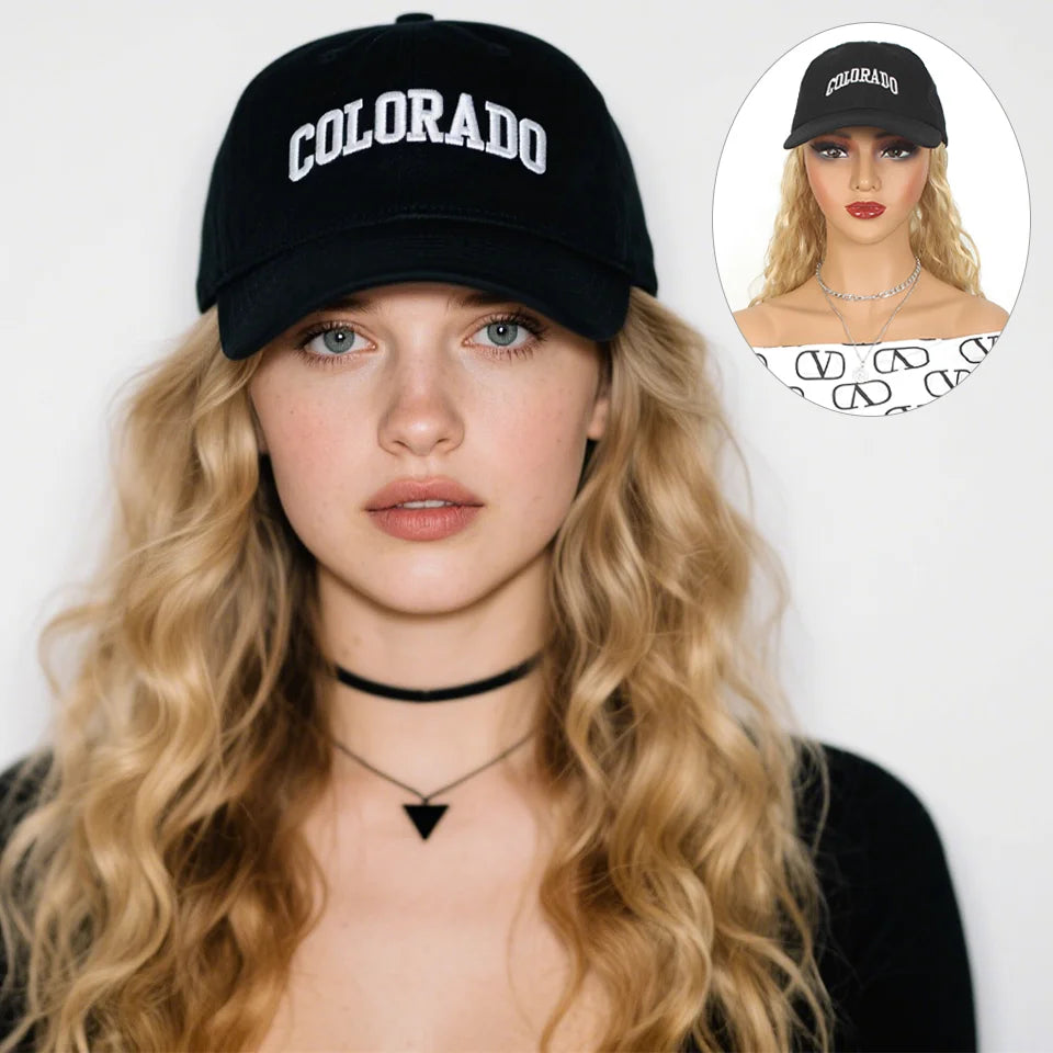 22-Inch Wavy Hair Baseball Cap Wig for Instant Styling
