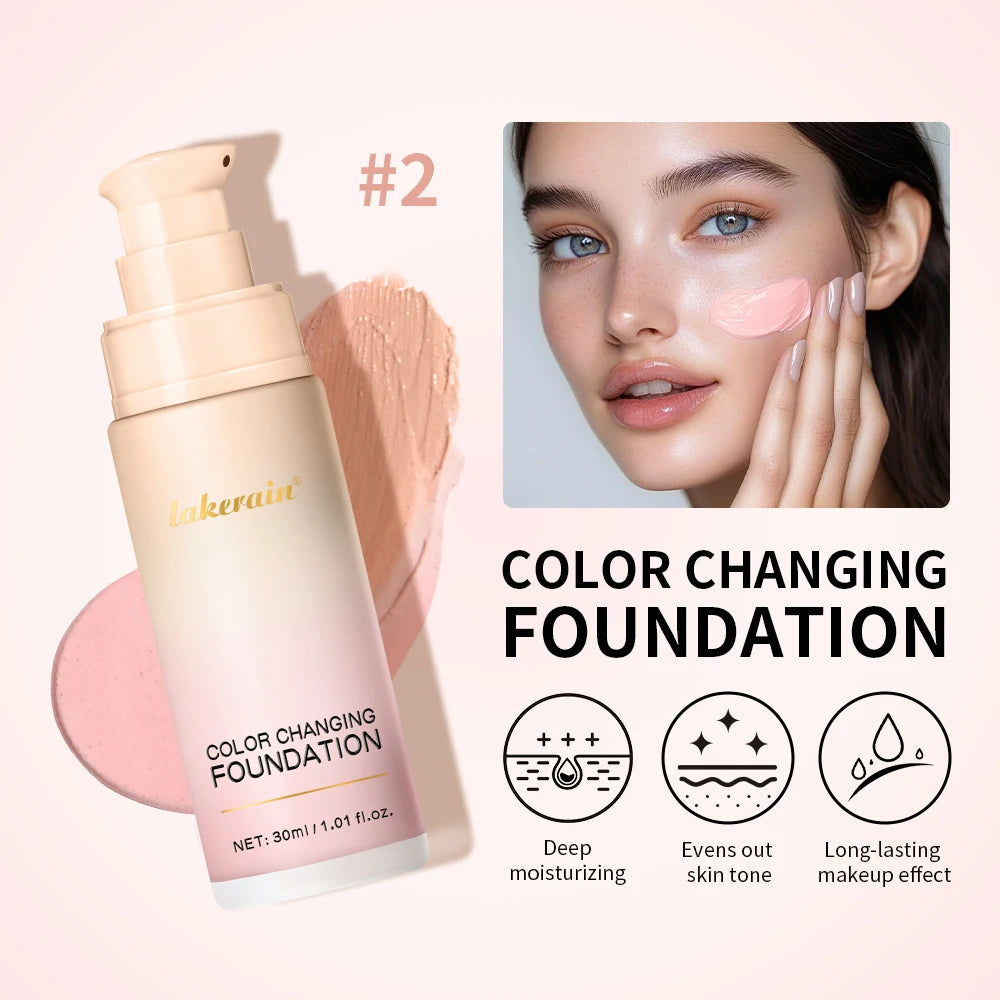 Color-Changing Liquid Foundation for Flawless Radiant Skin Coverage