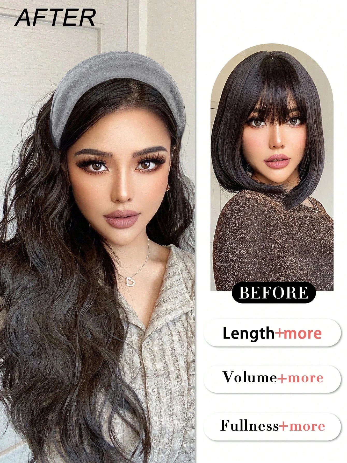 Long Wavy Headband Hair Extension for Instant Voluminous Natural Hair - 10