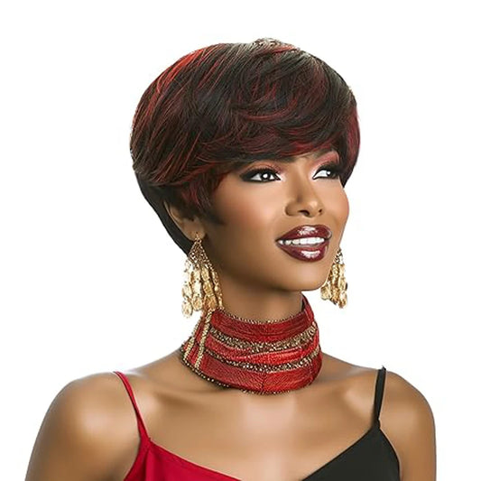 Short Red Pixie Cut Synthetic Wig for Daily Wear