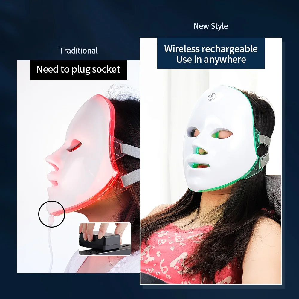 7-Color LED Photon Light Therapy Face Mask for Skin Rejuvenation - 9