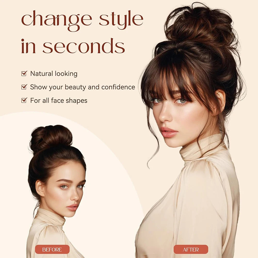 Clip-in Synthetic Hair Bangs for Instant Natural Fringe Hairstyle - 3