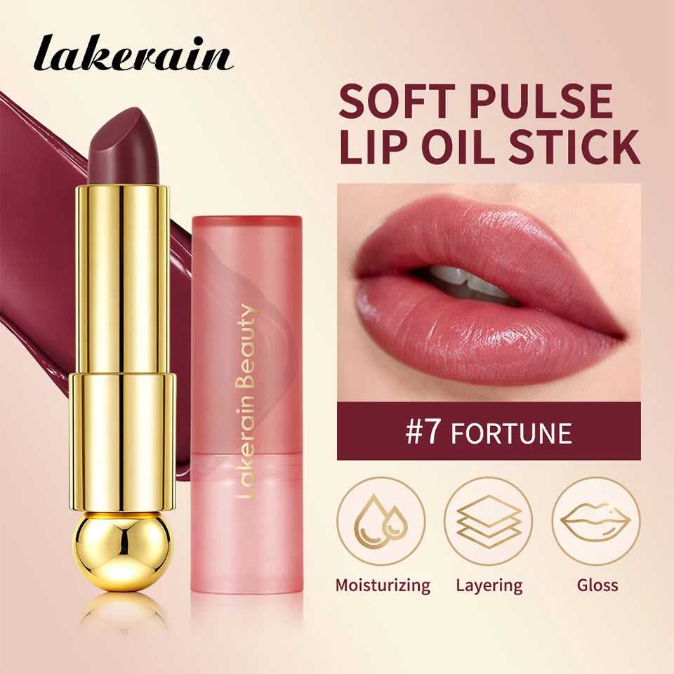 3-in-1 Tinted Moisturizing Lip Oil Stick for Glossy Plump Lips