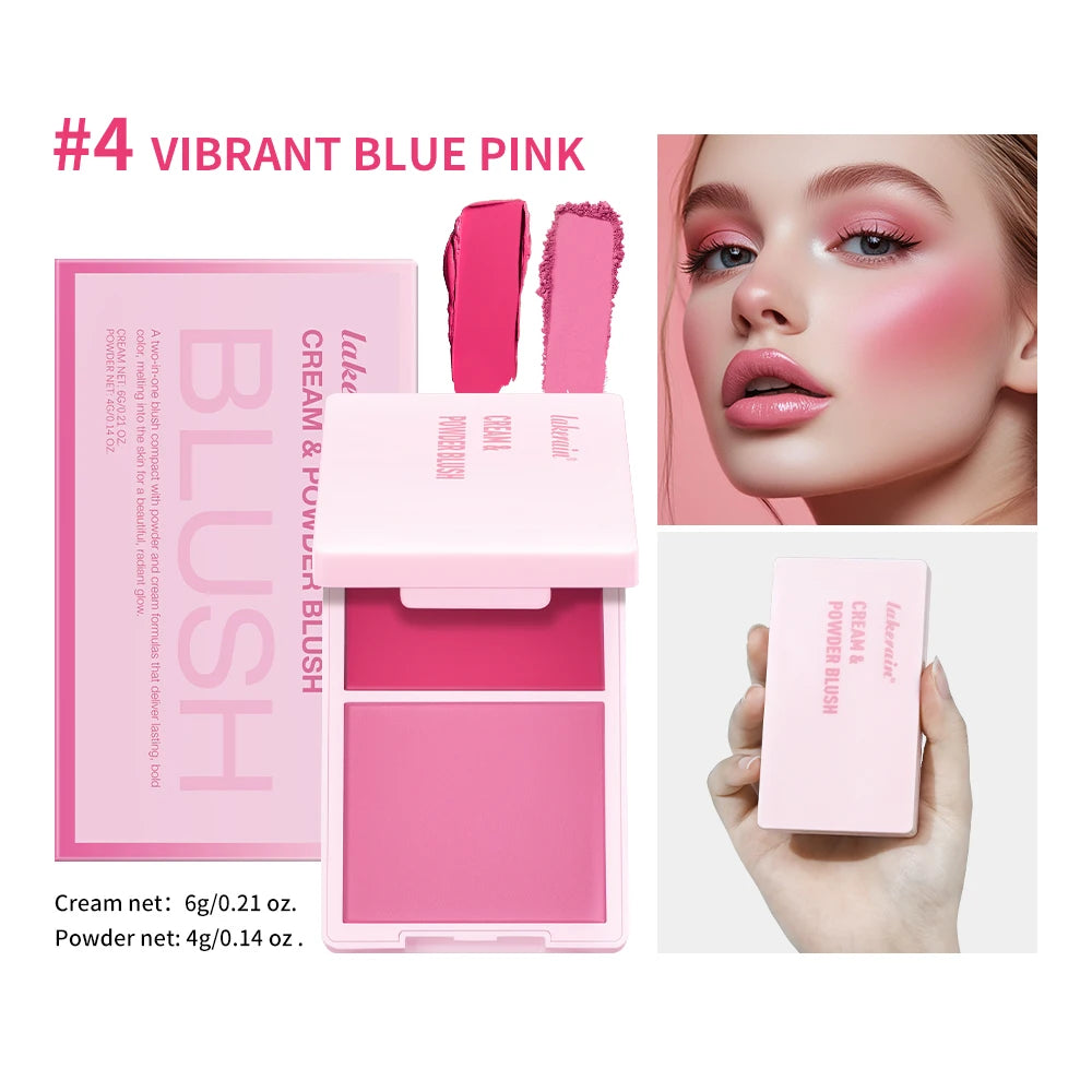 2-in-1 Cream and Powder Blush Palette for Long-Lasting Radiant Makeup