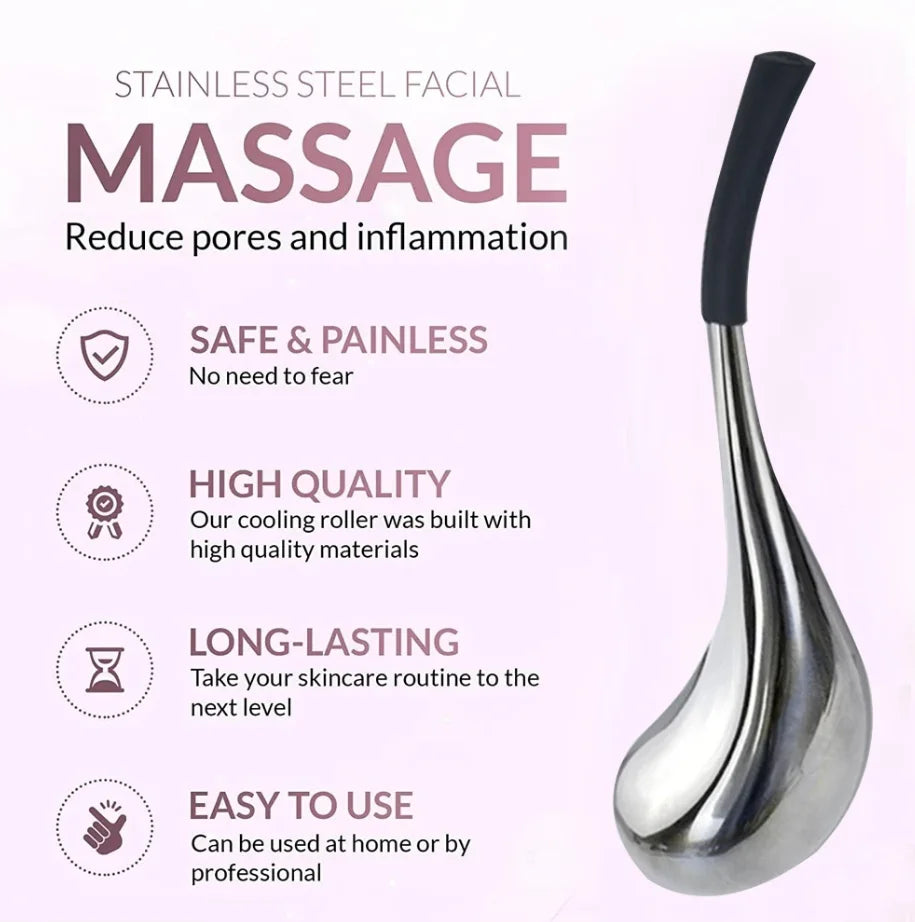 Stainless Steel Cooling Facial Globes for Puffy Eyes and Pore Tightening - 11