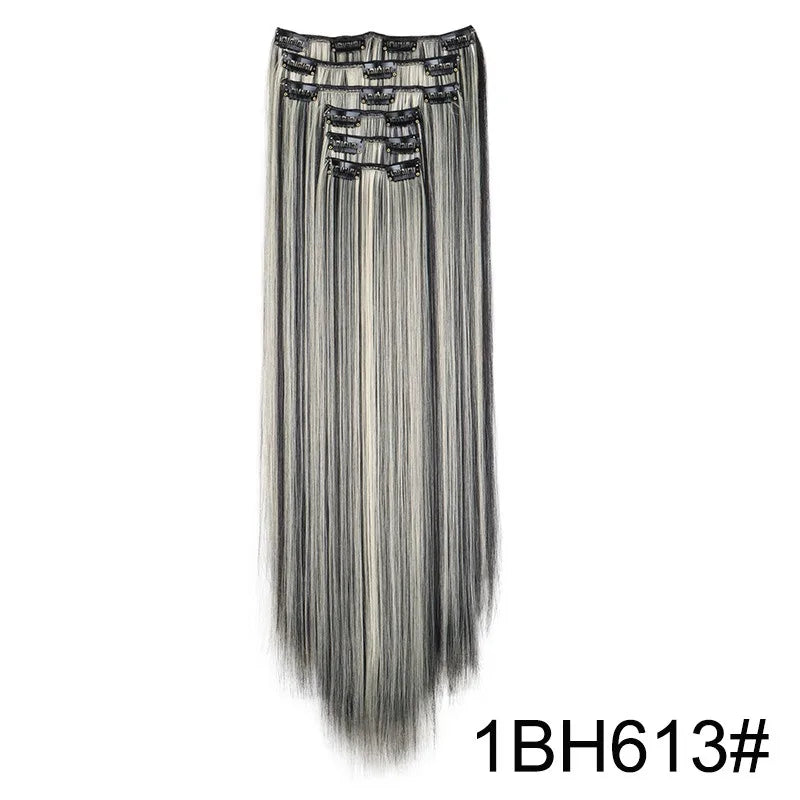 24 Inch Long Straight Synthetic Clip-In Hair Extensions - 17