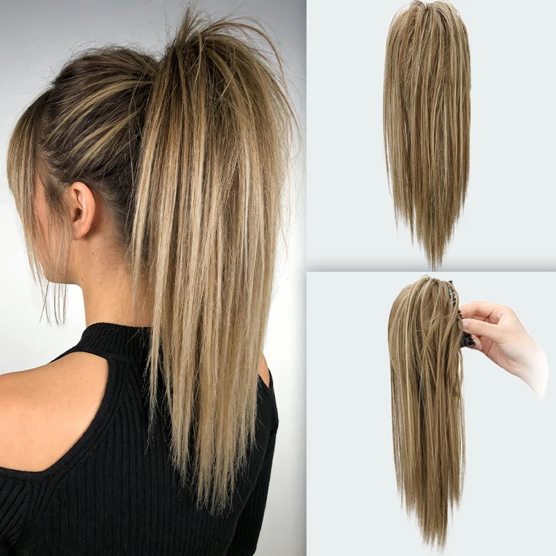 14-Inch Straight Claw Clip Ponytail Extension