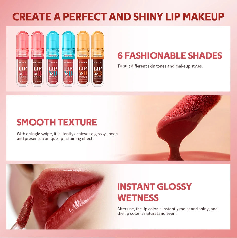 Hydrating Gloss Lip Stain with Vanilla Flavor for Long-Lasting Moisture