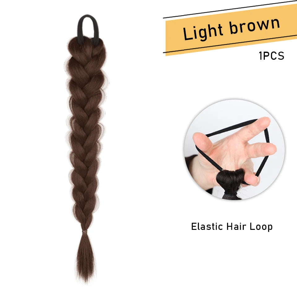 Long Clip-In Bubble Braid Ponytail Hair Extension for Daily Styling