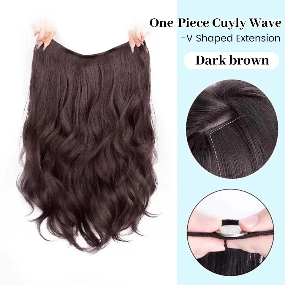 20-Inch Wavy V-Shape Clip-In Hair Extensions