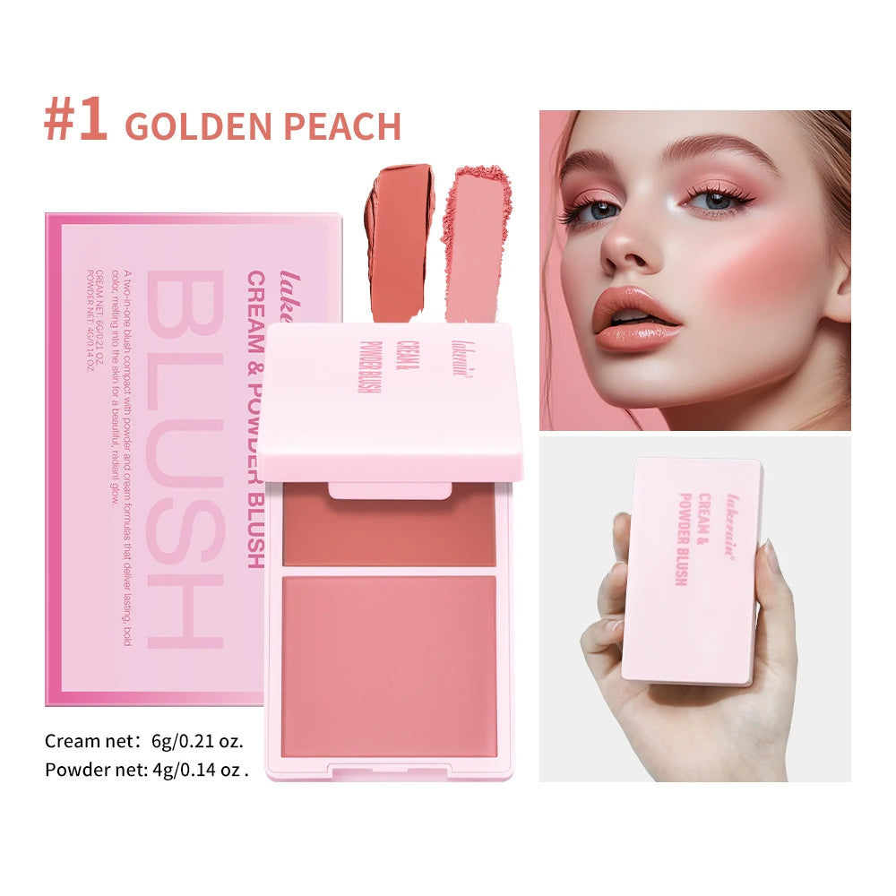 2-in-1 Cream and Powder Blush Palette for Long-Lasting Radiant Makeup