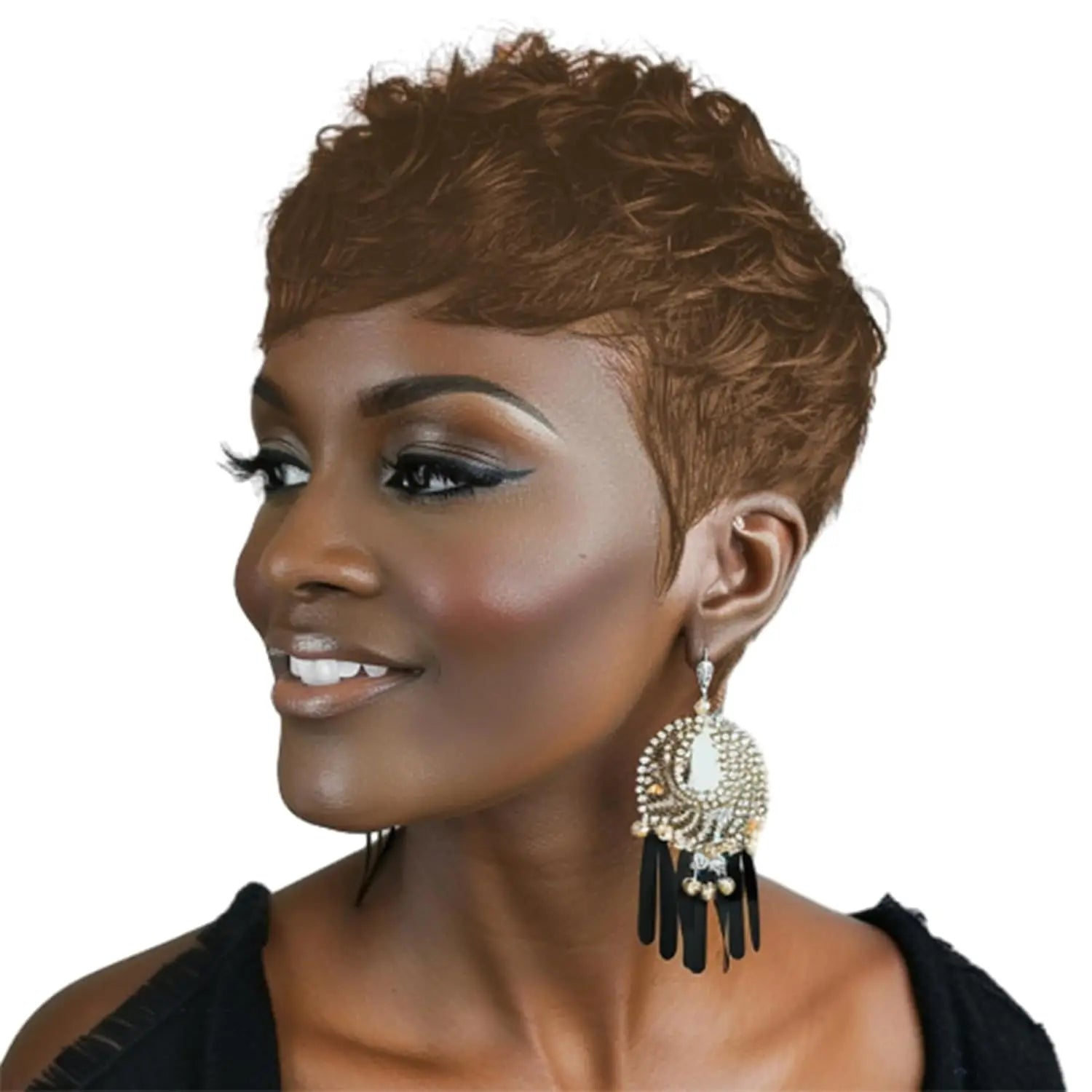 Short Wavy Pixie Cut Wig for Daily Wear - 22