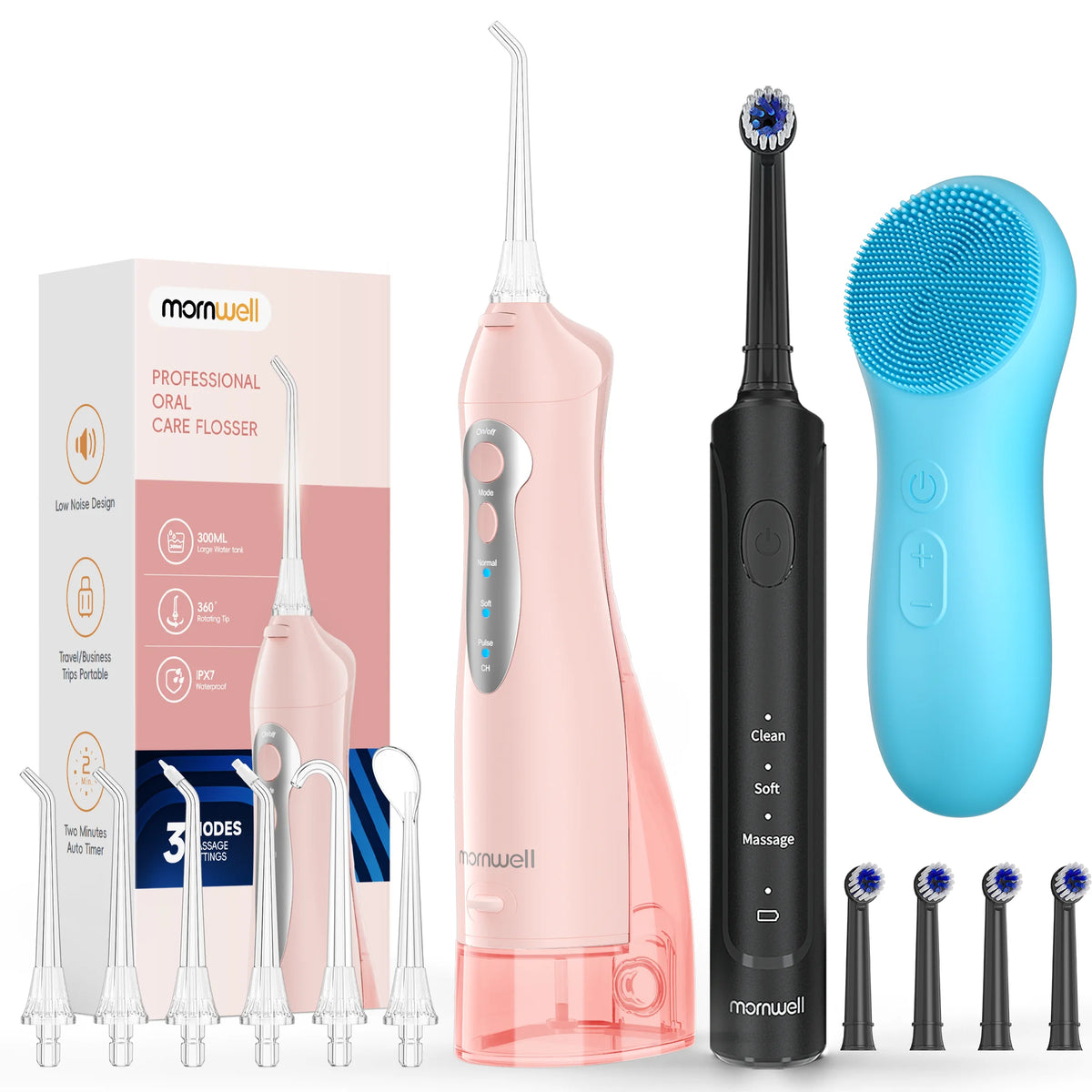 3-in-1 Professional Oral Care Kit with Water Flosser and Toothbrush
