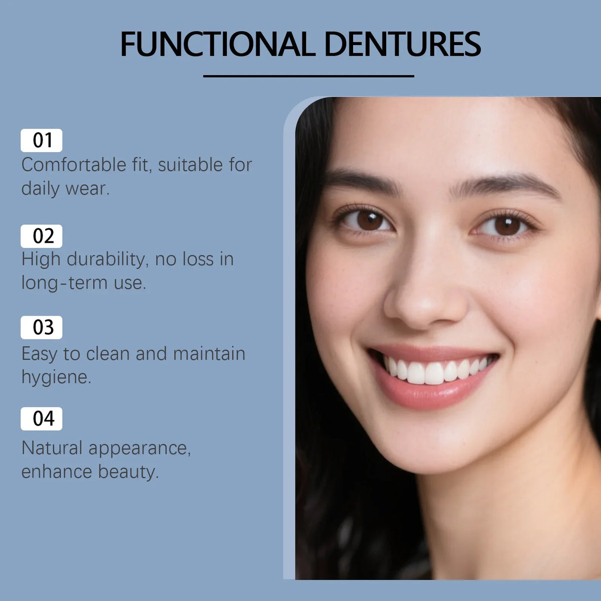 Temporary Cosmetic Denture Kit for Missing Teeth and Smile Restoration