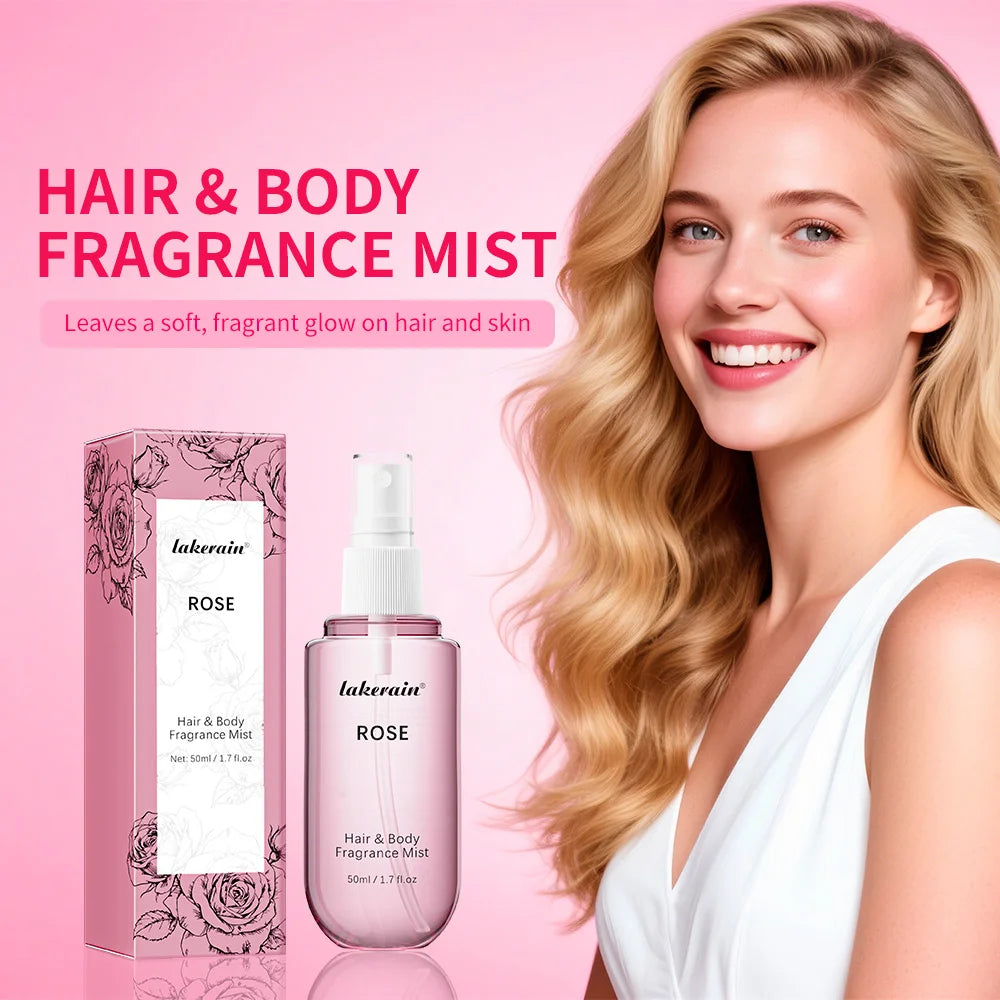 Refreshing Vanilla and Rose Fragrance Mist for Hair and Body